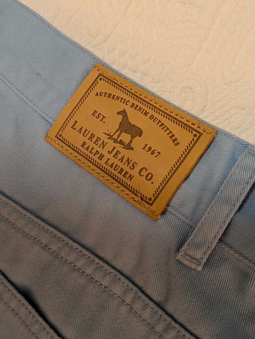 Lauren Ralph Lauren Jeans Co. Straight Leg Cotton Jeans Size 16W Light Blue.